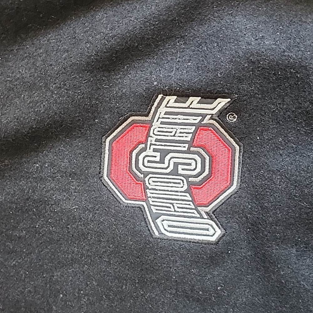 VNTG Steve & Barrys Ohio State Buckeye Faux Leather Wool Bomber Varsity Jacket M - Picture 10 of 15
